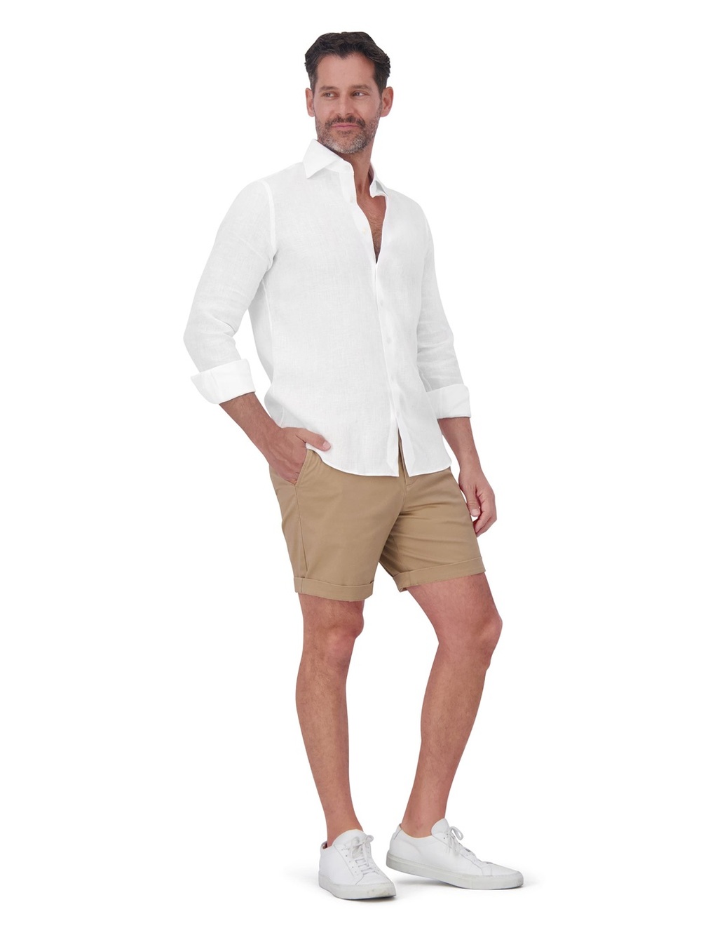 Mott & Bow Mens Stretch Chino Khaki Tan Shorts size 30